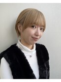 丸みショートシースルーバングくびれショートボブミニボブ