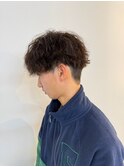 パーマ 刈り上げ 2ブロック マンバン スパイラルパーマ
