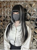 ホワイトメッシュで顔周りレイヤー