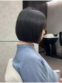 ボブ/縮毛矯正/切りっぱなし/外ハネ/北千住
