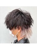 ホワイトアッシュシルバー襟足インナーカラーウルフ