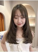 韓国風レイヤーカット/ピンクベージュ
