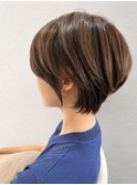 【ナチュラルショート×ミルクブラウン】