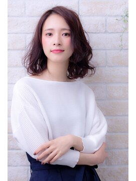 エルデ ナインズ ヘアー スタンド 川口店(elde 9's HAIR STAND) 3Dカラーミニマムボブジグザグバングモードノットヘア