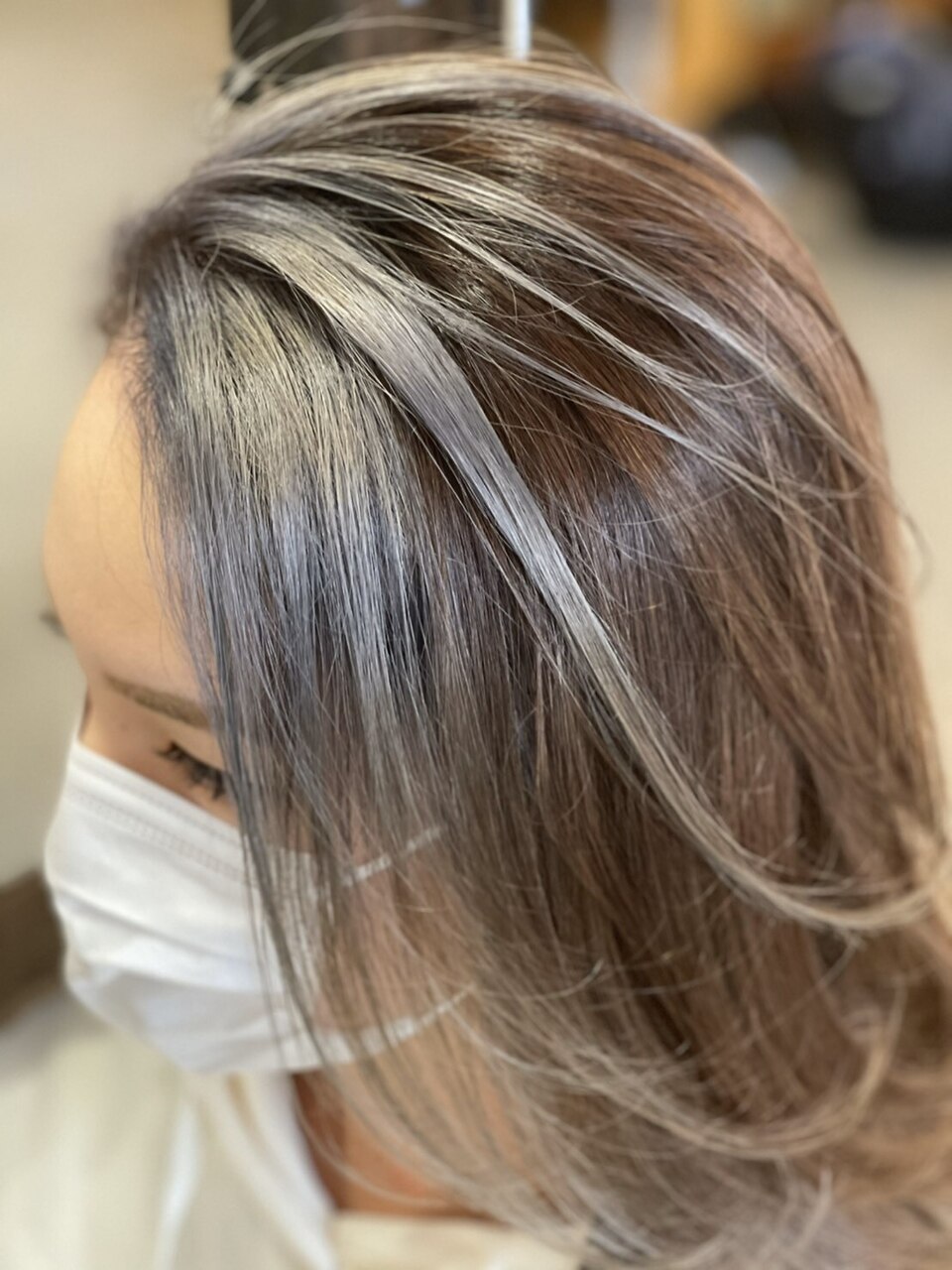 20代大人可愛いフェイスフレーミング外国人風カラーアッシュ