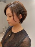 ミストバング グレーベージュ エギョモリ ショートマッシュ 小顔
