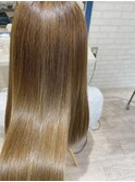 髪質改善シームレス×ハイトーンベージュ