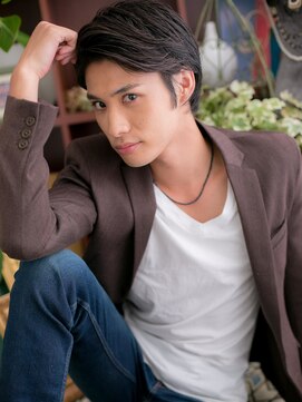 カバーヘアアンドスパ ブリス 浦和(COVER HAIR&SPA bliss) デコ出し＆黒髪で爽やかかき上げツーブロックm1浦和20代30代40代