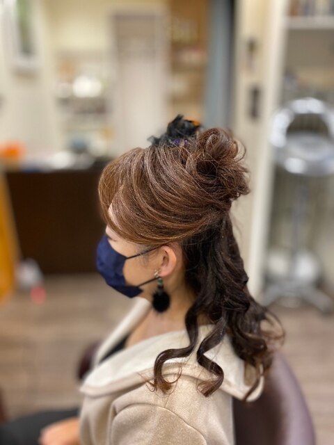 派手髪ヘアセット