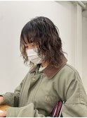 ミディアムウルフパーマ×インナーブリーチ