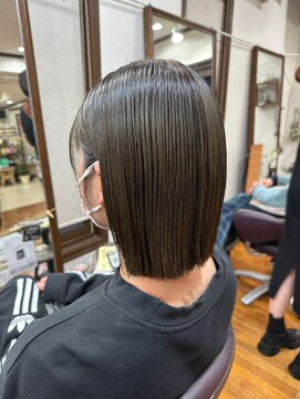 美容室 メザミー MESAMIES 結べるボブ髪質改善 縮毛矯正 さらさらストレート黒髪艶髪ボブ