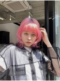 ハイトーンピンク×ブリーチ×ミディアムレイヤー
