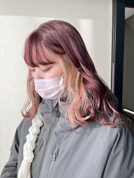 エイミー(Aimee) Aimee 町田　インナーカラーホワイトベージュ×レッドブラウン