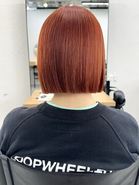 キラ 渋谷(KILLA) ぷつっとボブ×オレンジ