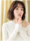 透けバング切りっぱなし小顔抜け感ボブパーマZ戸田公園30代40代