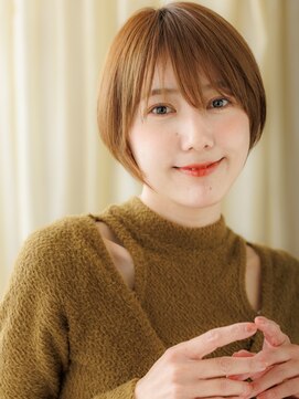 カバーヘア ブリス 川口(COVER HAIR bliss) オレンジベージュ似合わせカット小顔丸みショートX川口20代30代