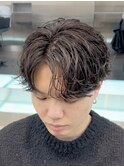 シャドウパーマ波巻きスパイラルパーマ春夏メンズ韓国風モテ髪