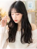 韓国風巻きシースルーバングゆるふわロングc6戸頭20代30代40代