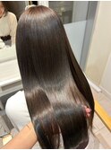 秋冬ロング透明感艶感ストレート髪質改善夏カラーブラウン