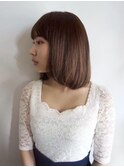 内巻き大人ガーリーボブ◎ナチュラルブラウン◎20代～50代◎