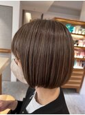 白髪ぼかし×ハイライト×ショート