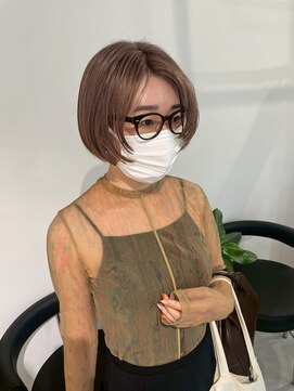  fit stand 千葉/ショートボブ/カット/パーマ/ダブルカラー/トリートメント/縮毛矯正 イメチェン/ピンクベージュ/アンブレラカラー[千葉]