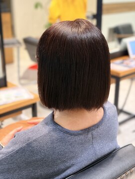 ケンジ 南林間(KENJE) ボブ×切りっぱなし×ブラウンカラー【南林間】