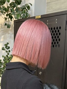 ヲタク 渋谷 代官山 恵比寿(wotaku.) パステルピンクホワイトピンクベージュトリプルカラーミニボブ