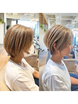 バンプ ギンザ(BUMP GINZA) 《30代40代》白髪ぼかしハイライト×前下がりボブ【イケダ】