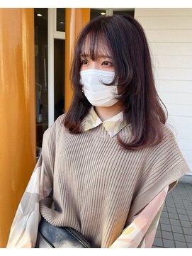 シキ(C key) 顔まわりレイヤー暗めピンク