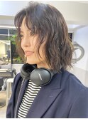 お洒落ボブパーマ/前髪伸ばしかけ/銀座
