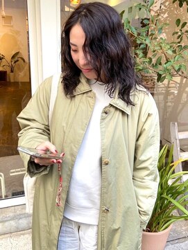 モク 神戸元町店(MOK) 【こなれミディのくしゃパーマ】朝ラク間違いなし