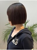新宿/暗髪ボブ切りっぱなしボブミニボブ/姫カット/顔周りカット
