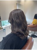 ハイライト×ウェーブ巻き