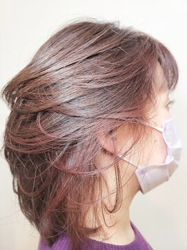 松本平太郎美容室 国立店 ミディアムレイヤー×イノア×インナーカラー/30代40代50代60代
