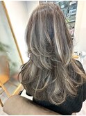 【KOS　立川】ロングレイヤーカット×ハイライトカラー