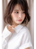 □イヤリングカラー小顔エアリーボブパーマ406上尾10代20代30代