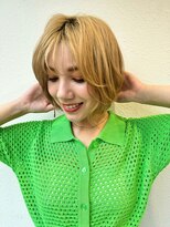 モッズヘア 越谷(mod's hair)&nbsp;ハイトーン/外国人風カラー/丸みボブ/金髪/ダブルカラーp越谷