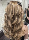 【北新地ヘアセット】ガーリーハーフツイン