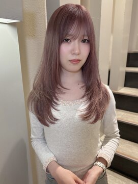 ニューヨークニューヨーク 三宮店(NYNY) ブリーチカラー/レイヤーカット/ピンクベージュ