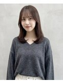 ☆小顔前髪ワンカールレイヤーカット黒髪ネビージュボブルフ☆