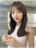 盛れる顔まわりカット＊甘めくびれミディ シースルーバング