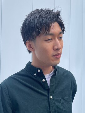 ナンバー アンフィール 渋谷(N° anfeel) メンズ似合わせカット爽やか短髪かきあげバングアップバング