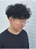 メンズマッシュツーブロックスペインパーマニュアンスパーマ眉毛