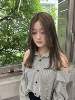 ディジョン(Dijon)&nbsp;韓国顔まわりレイヤーカットグレージュオリーブベージュブラウン