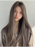 小顔似合わせカットメルティカラーフェミニンロングストレート