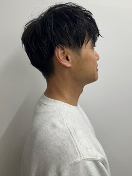 ラギッド 大野城店(RUGGED) ツーブロックショート マッシュ 黒髪 束感 20代 30代