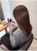 ◯髪質改善水素トリートメント　縮毛矯正　ブラウンベージュ