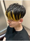 イエローカラー/メンズハイトーン/前髪インナーカラー