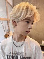 ディーバ 渋谷(D.I.E.V.A)&nbsp;メンズ毛流れセンターパートカルマスタイルダブルカラーブロンド